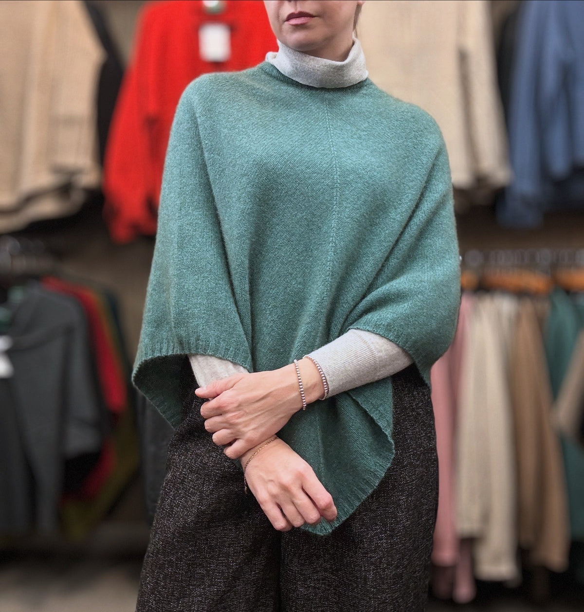 Lothlorian New Zealand Possum & Merino Plain Poncho - Various Colours