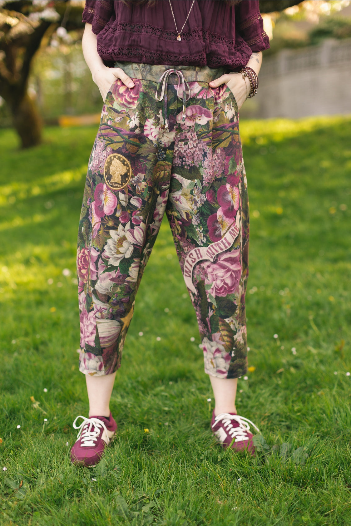 Market Of Stars - ‘Make A Wish’ Linen Bamboo Cropped Boho Artist Pant - Wishbone Dandelion - LAST PAIR