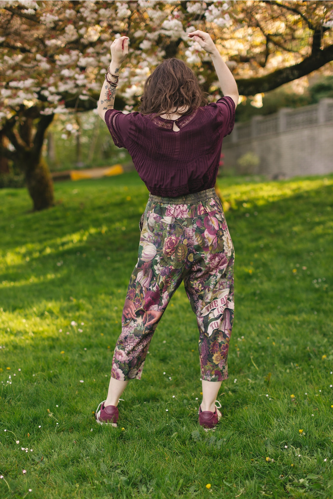 Market Of Stars - ‘Make A Wish’ Linen Bamboo Cropped Boho Artist Pant - Wishbone Dandelion - LAST PAIR