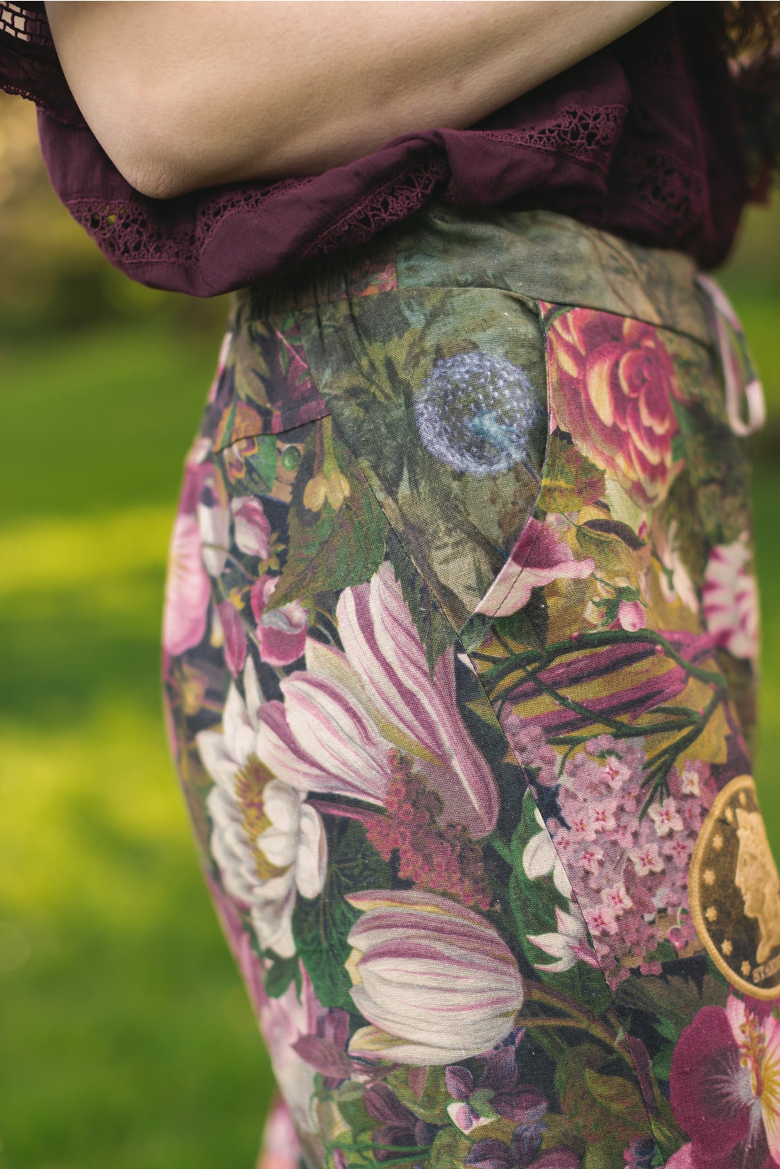 Market Of Stars - ‘Make A Wish’ Linen Bamboo Cropped Boho Artist Pant - Wishbone Dandelion - LAST PAIR