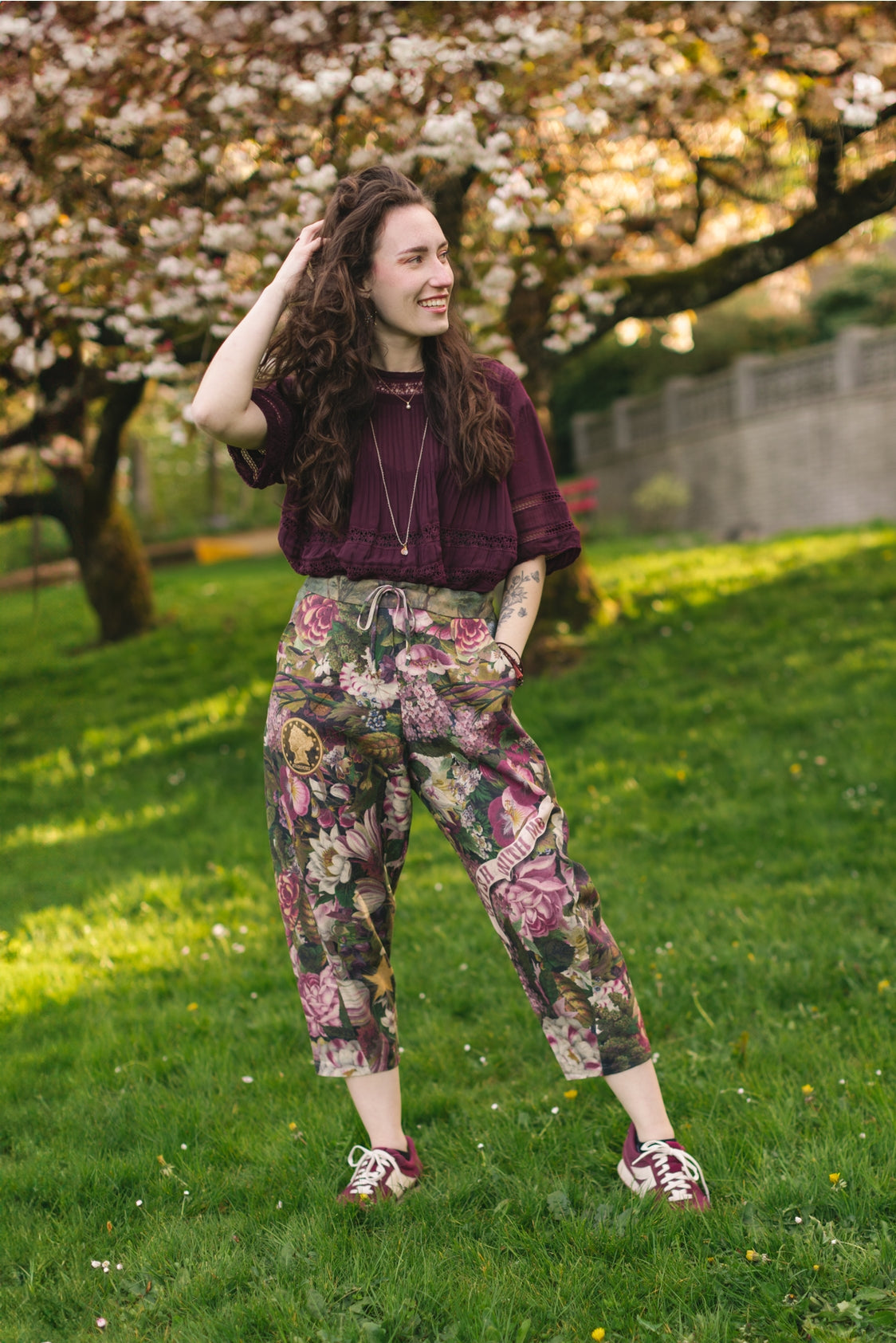 Market Of Stars - ‘Make A Wish’ Linen Bamboo Cropped Boho Artist Pant - Wishbone Dandelion - LAST PAIR