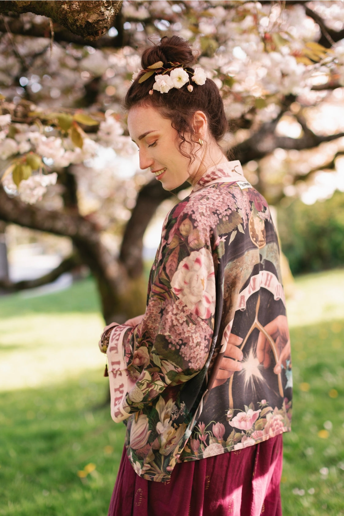 ‘Make A Wish’ Pixie Duster Cropped Kimono W Wishbone Dandelion