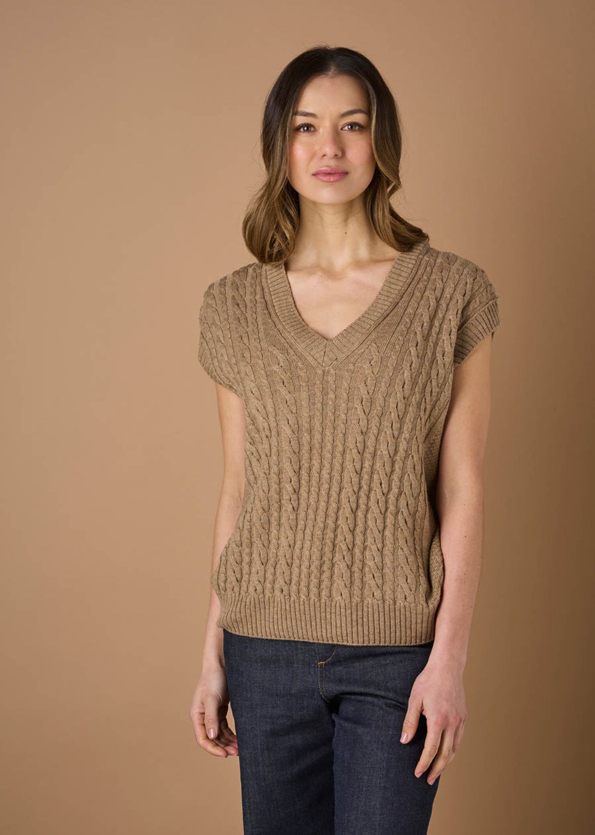 UIMI - ‘Frida’ Australian Merino Vest - Cashew - LAST ONE - Size XL