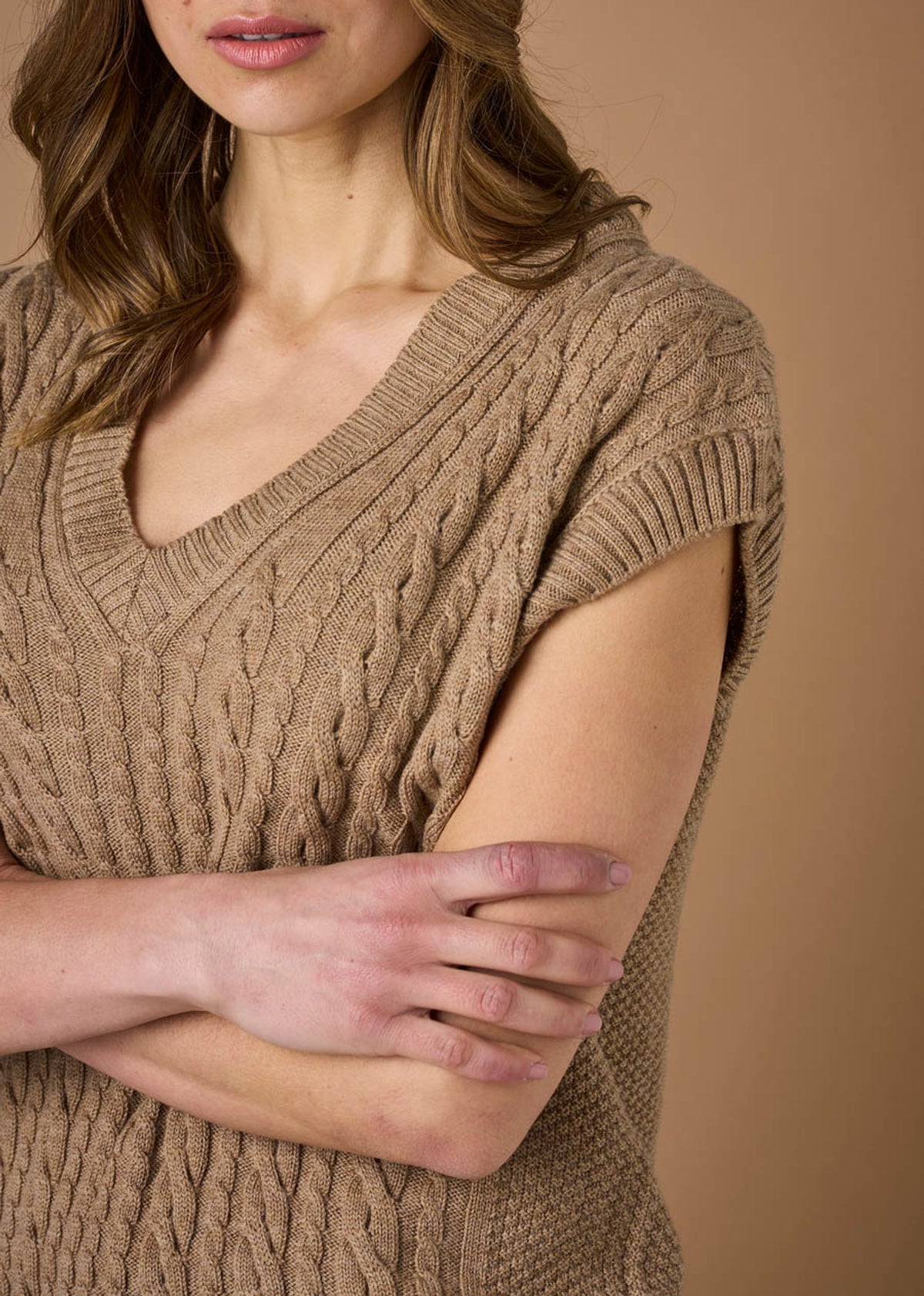 UIMI - ‘Frida’ Australian Merino Vest - Cashew - LAST ONE - Size XL