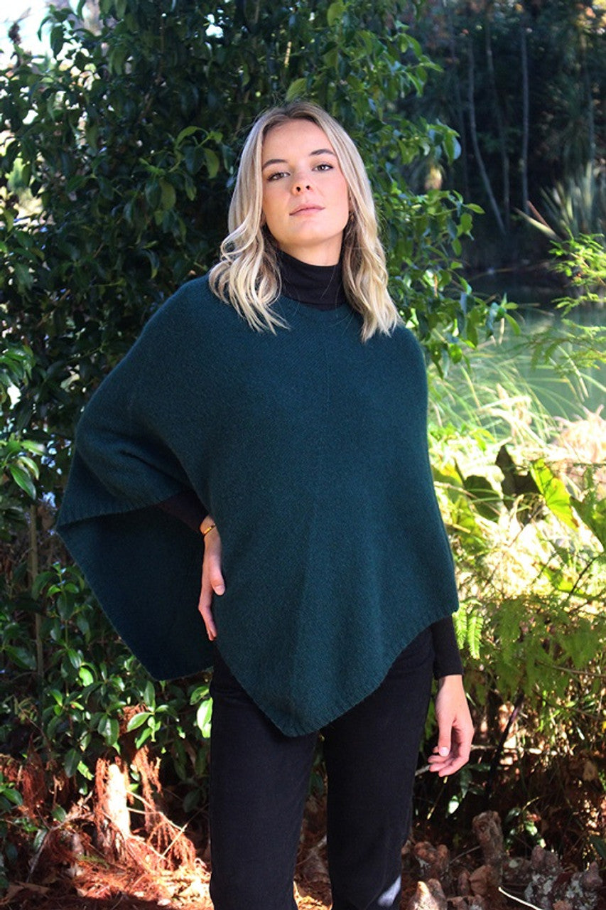 Lothlorian New Zealand Possum & Merino Plain Poncho - Various Colours