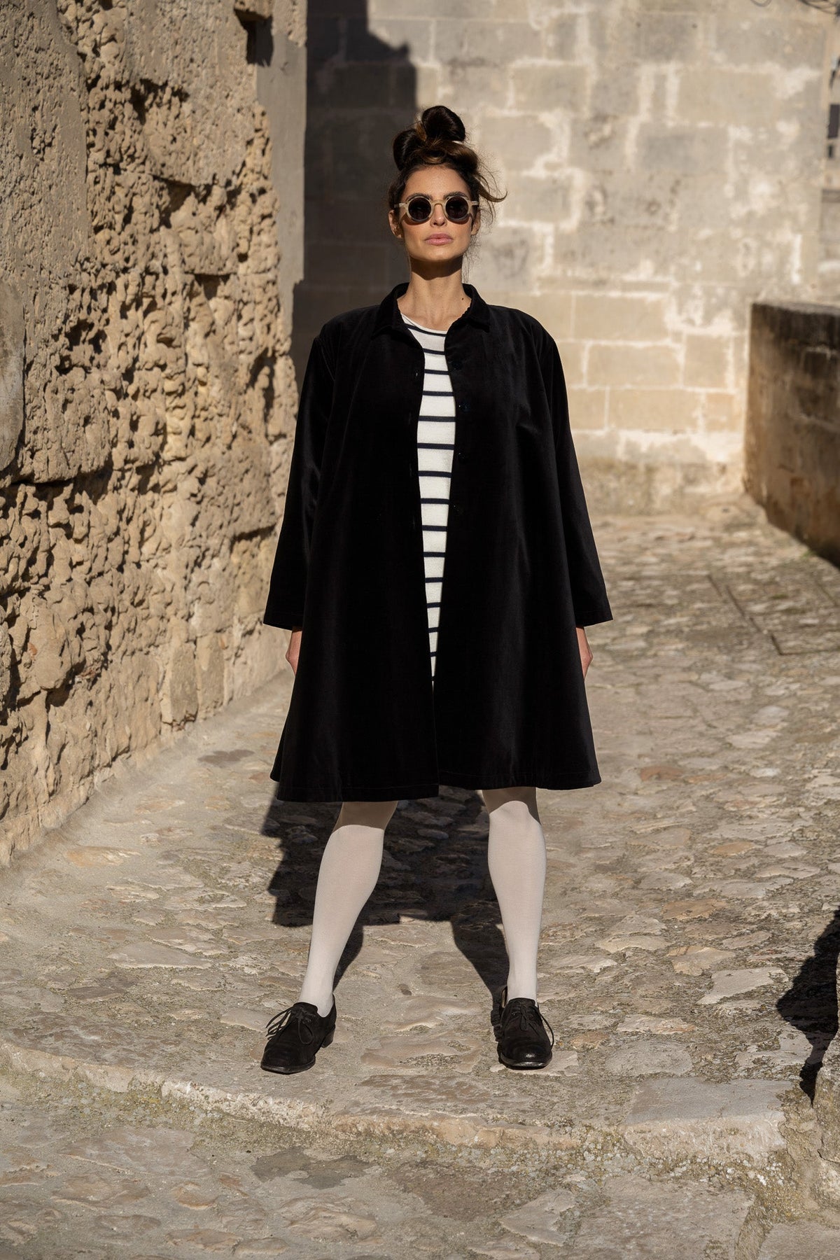 Meg By Design - DeVille Coat Cotton Velvet - Black