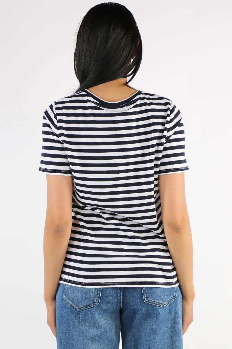 JUMP Clothing - Stripe S/S Tee - Navy/White