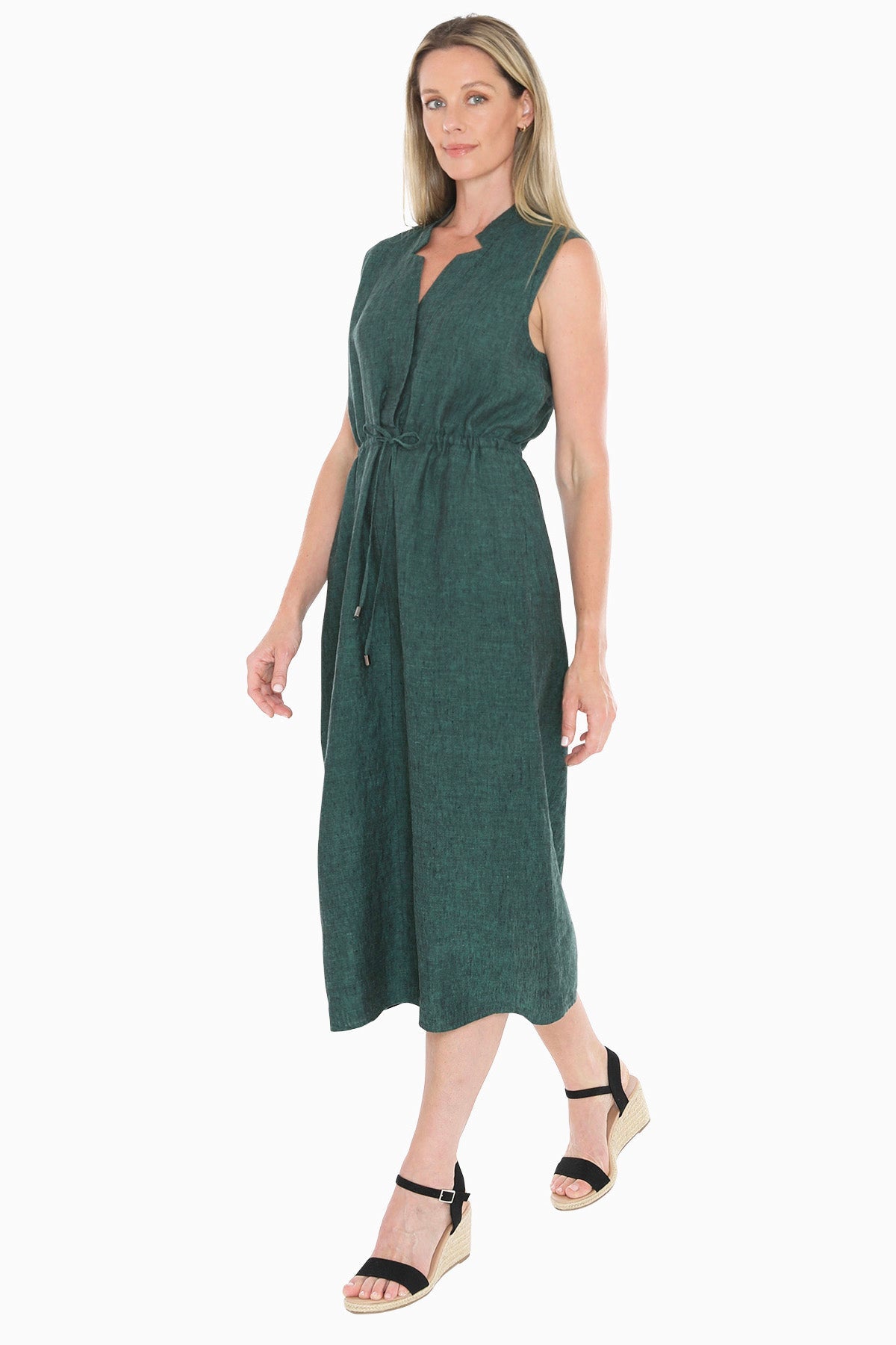 JUMP Clothing - Drawstring Waist Dress - Pine