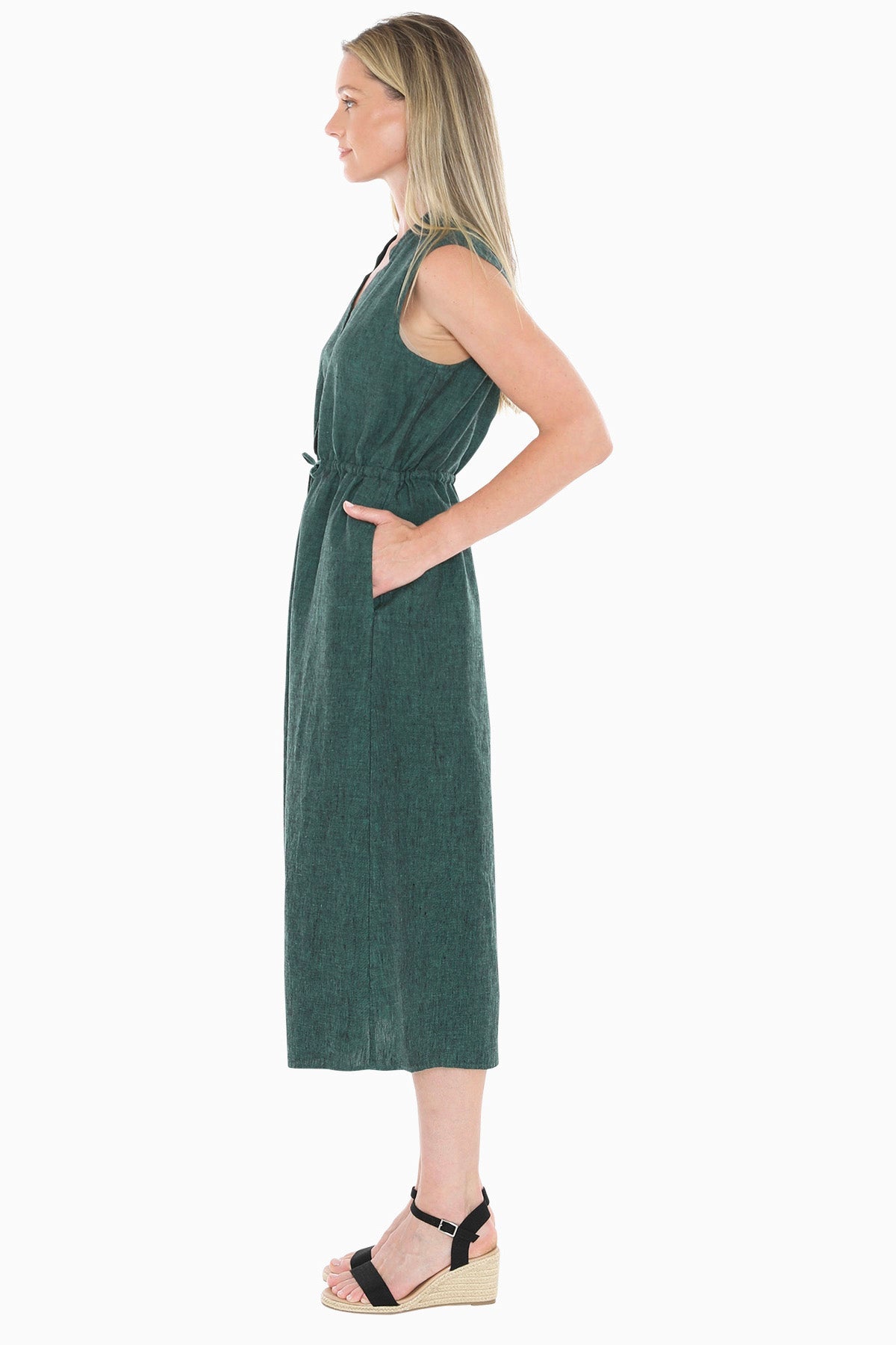JUMP Clothing - Drawstring Waist Dress - Pine