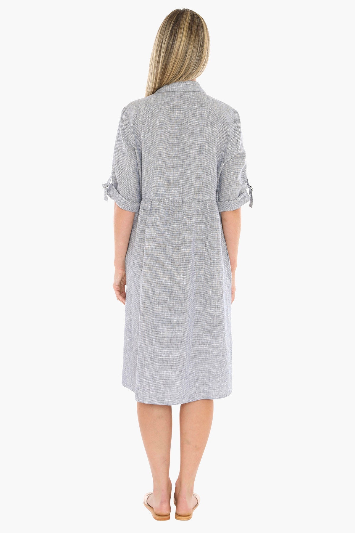 JUMP Clothing - Mini Check Shirt Dress - Night /White