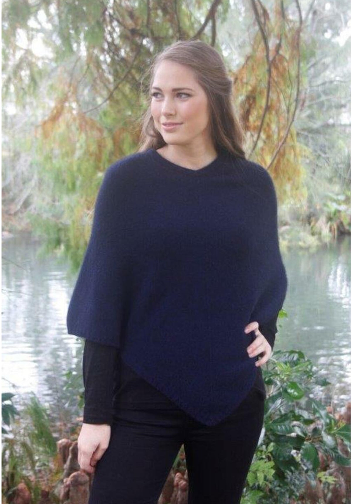 Lothlorian New Zealand Possum & Merino Plain Poncho - Various Colours