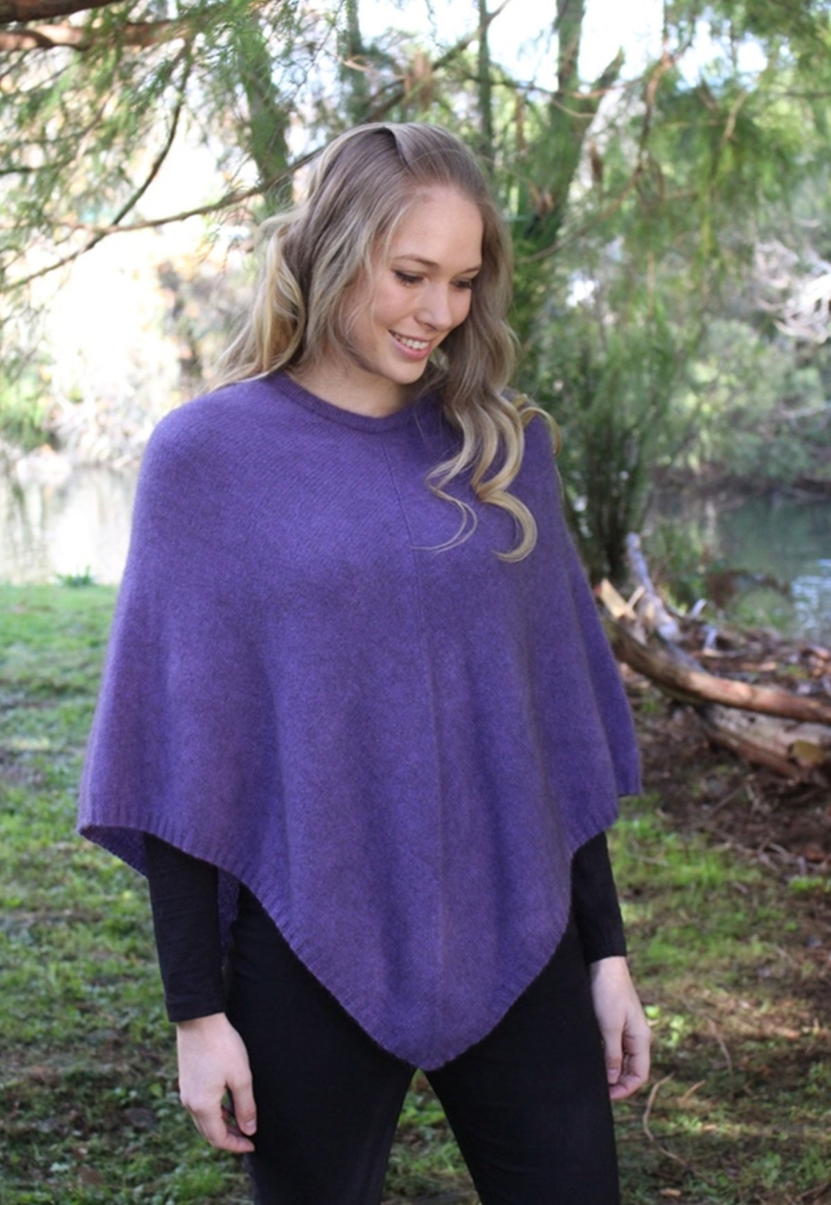 Lothlorian New Zealand Possum & Merino Plain Poncho - Various Colours