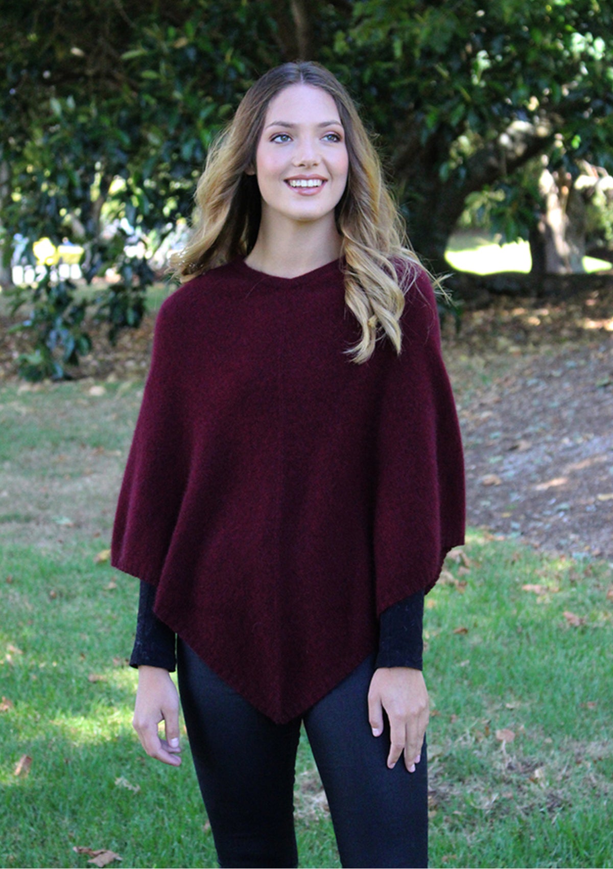 Lothlorian New Zealand Possum & Merino Plain Poncho - Various Colours