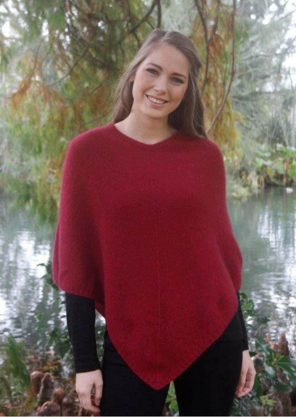 Lothlorian New Zealand Possum & Merino Plain Poncho - Various Colours