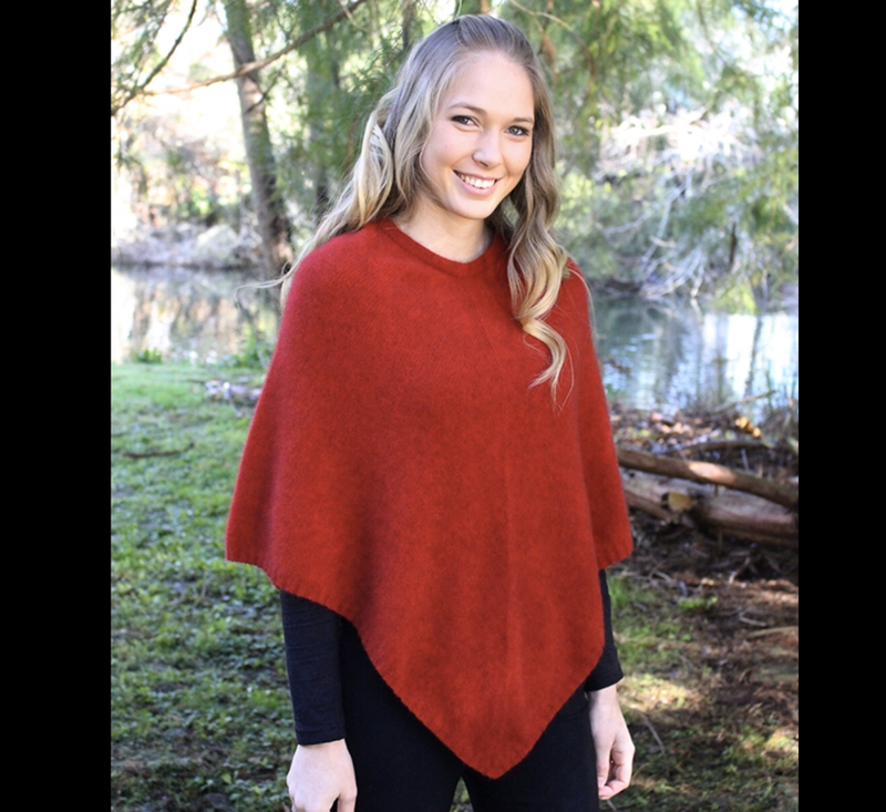 Lothlorian New Zealand Possum & Merino Plain Poncho - Various Colours