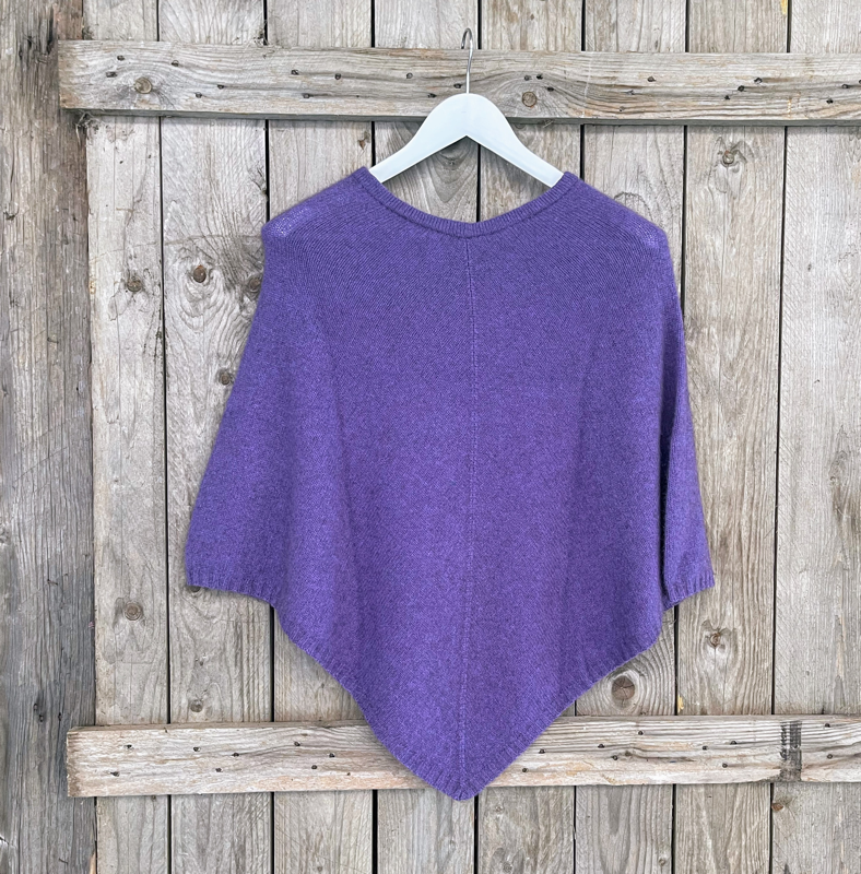 Lothlorian New Zealand Possum & Merino Plain Poncho - Various Colours