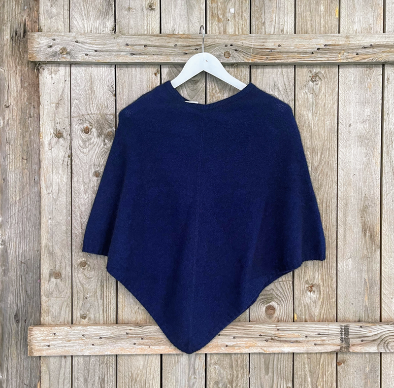 Lothlorian New Zealand Possum & Merino Plain Poncho - Various Colours