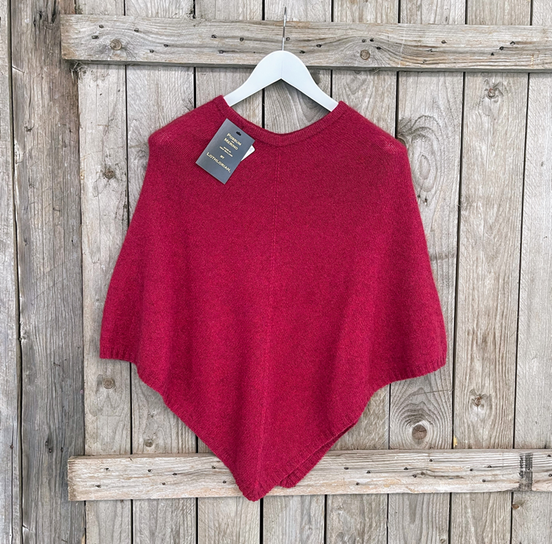 Lothlorian New Zealand Possum & Merino Plain Poncho - Various Colours