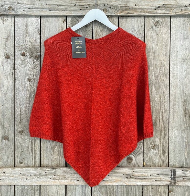 Lothlorian New Zealand Possum & Merino Plain Poncho - Various Colours