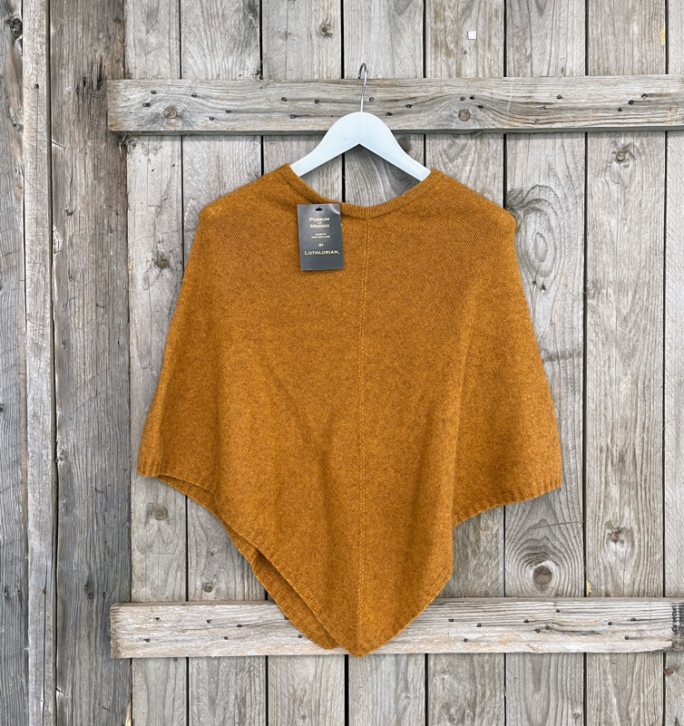 Lothlorian New Zealand Possum & Merino Plain Poncho - Various Colours