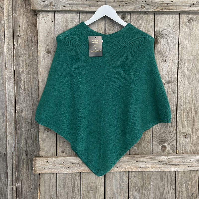 Lothlorian New Zealand Possum & Merino Plain Poncho - Various Colours