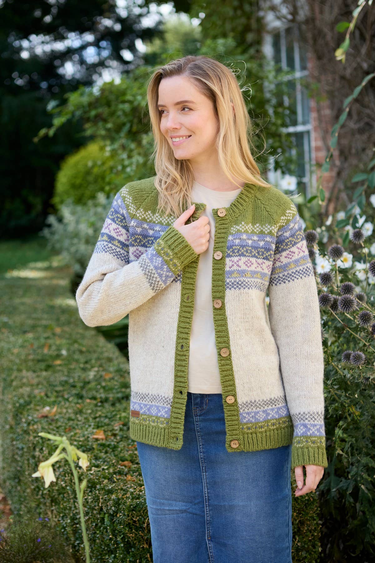 Highland - Olive Cardigan – Fair Isle Wool Knit