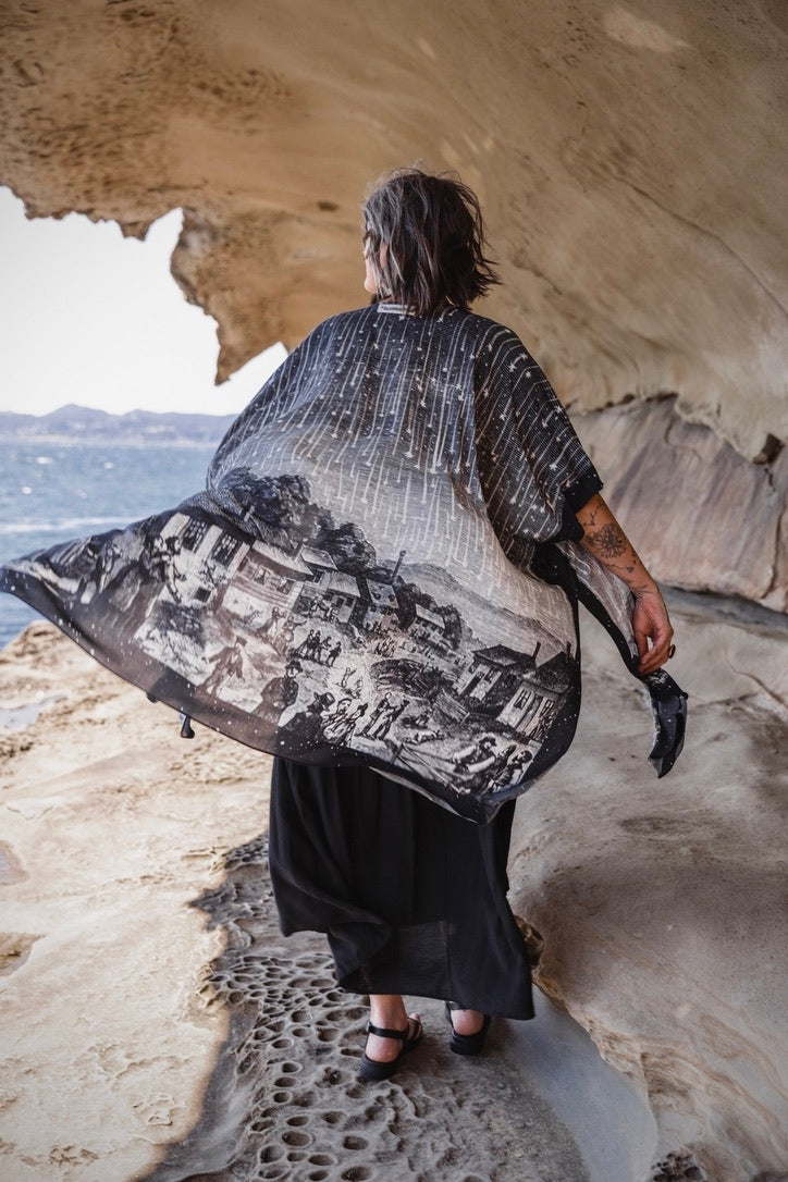 Market Of Stars - The Stargazer - Bohemian Goddess Starduster Kimono - Celestial Print