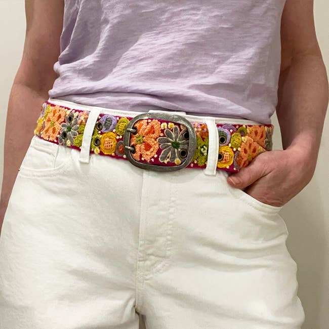 Jenny Krauss - Wildflowers - Handmade Embroidered Wool Belt