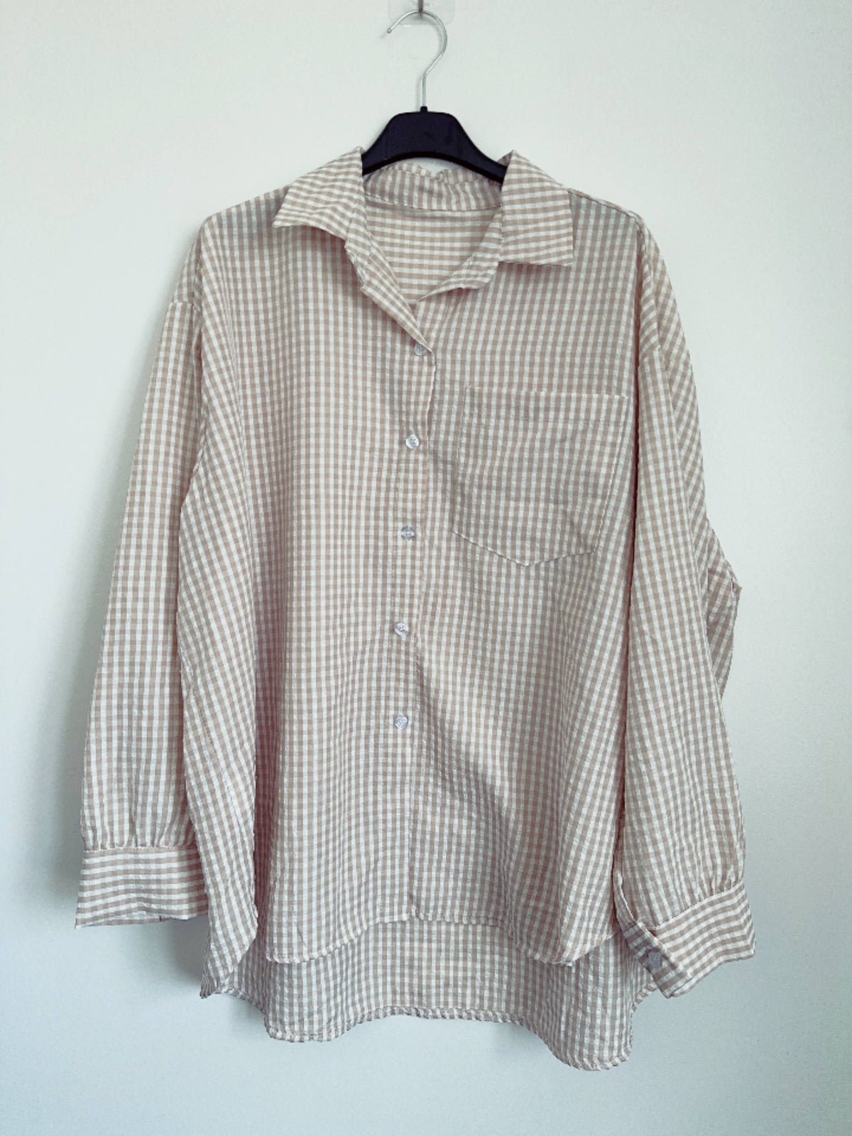 Italian Loose small-check shirt
