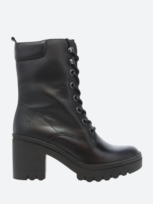 Fly London 'Tiel' Lace Up Leather Ankle Boots - Black