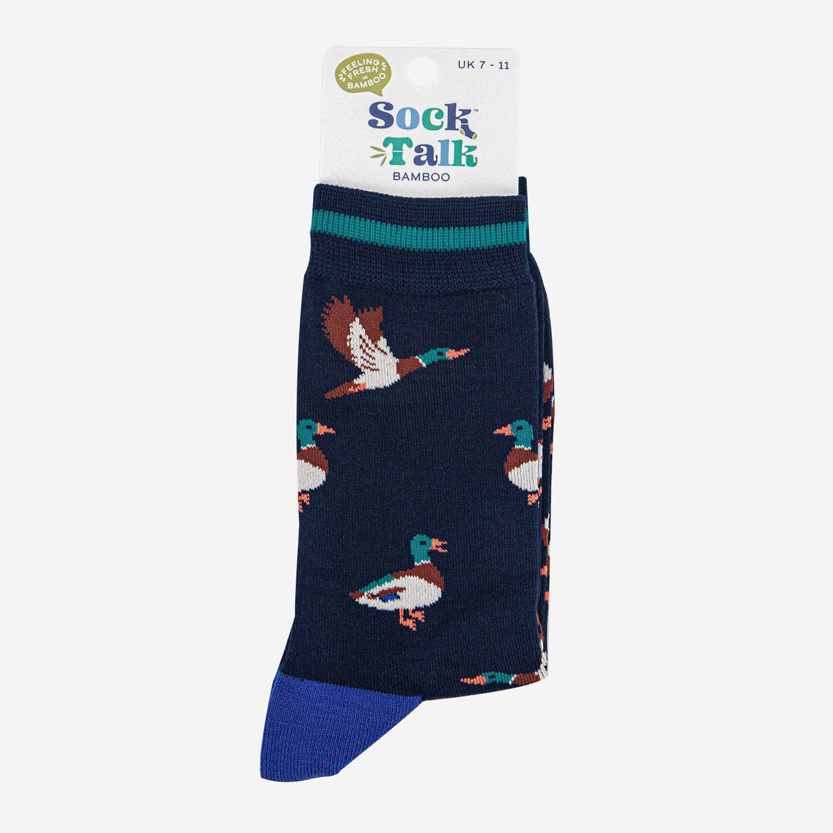 Men's Bamboo Socks - Navy Blue/Royal Blue, Mallard Duck