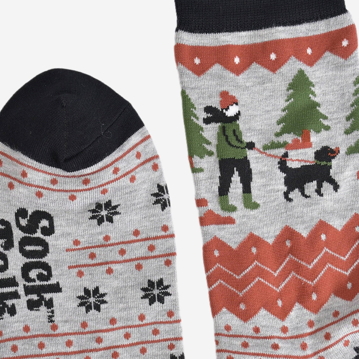 Men's Bamboo Socks - Grey/Green, Man and His Dog