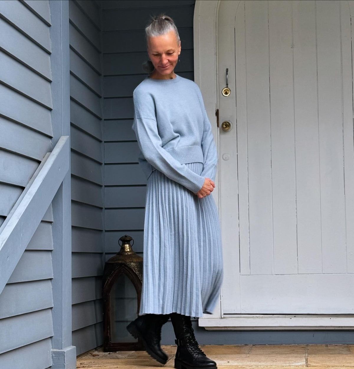 Italian ‘Rehana’ Cashmere Merino Mix Pleated Skirt - Various Colours