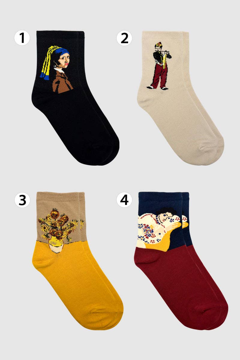 Women's Crew Famous Painting 2 Socks