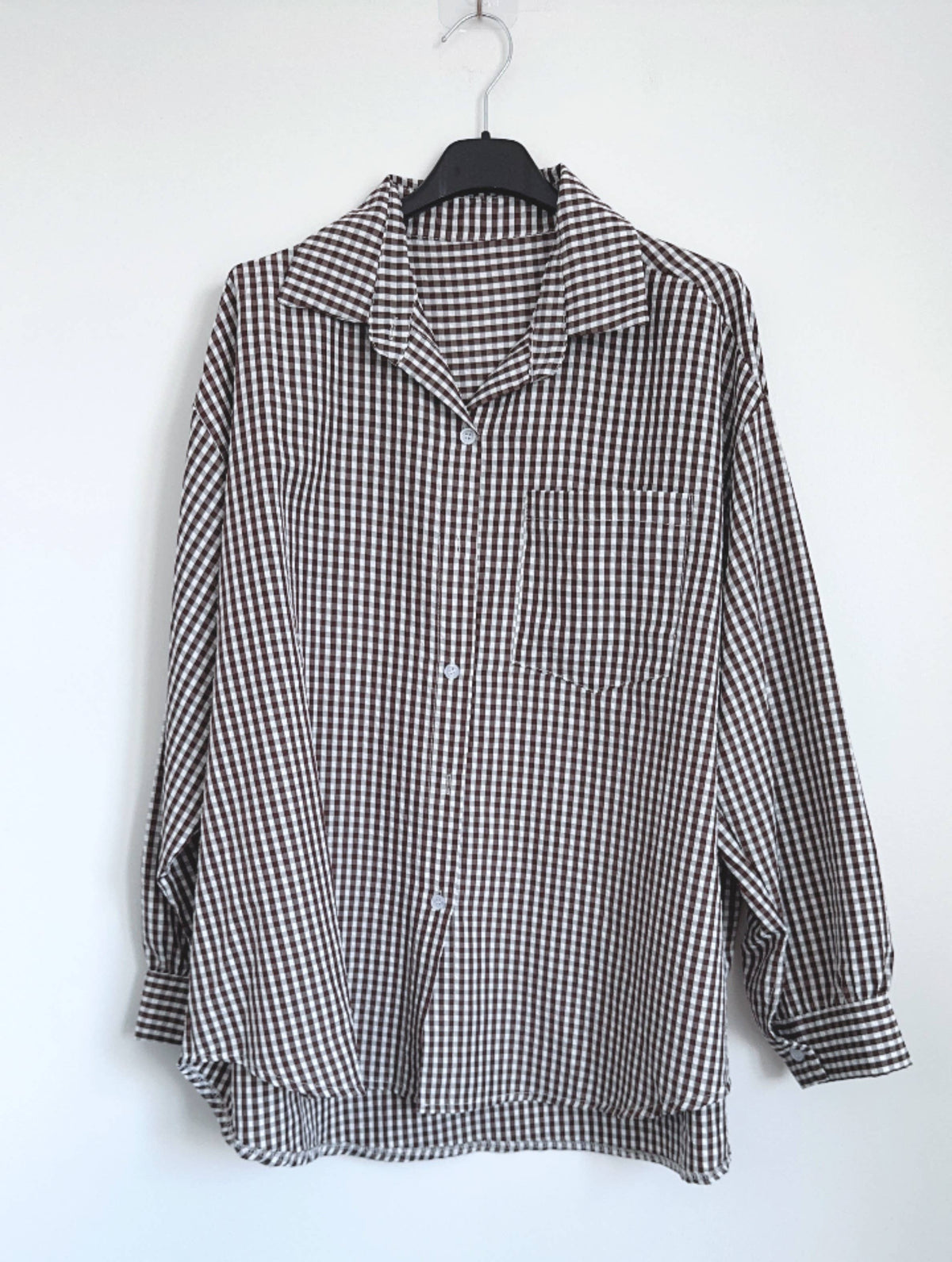 Italian Loose small-check shirt