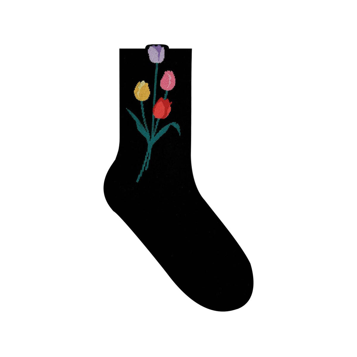 Women's Crew Tulip Flower Socks