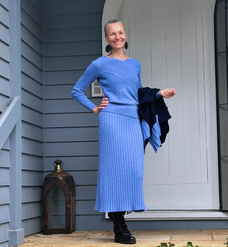 Royal Merino Rib Wrap V Jumper - Various Colours