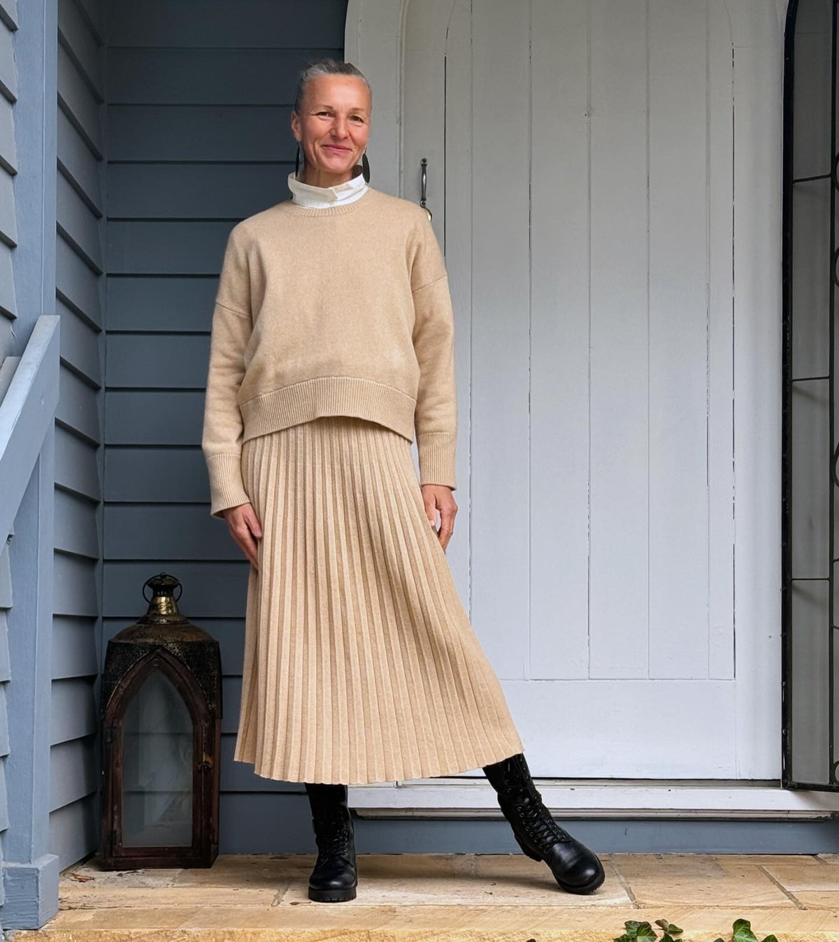 Italian ‘Rehana’ Cashmere Merino Mix Pleated Skirt - Various Colours
