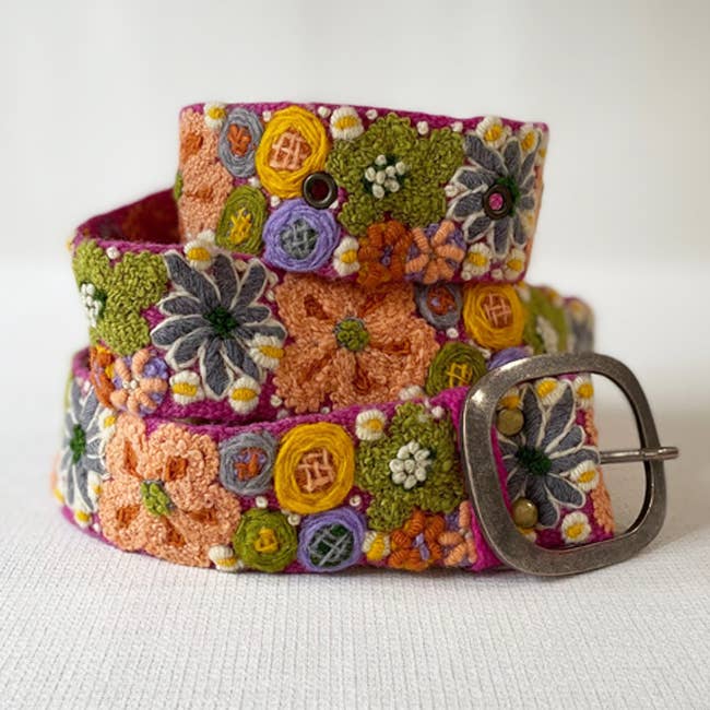Jenny Krauss - Wildflowers - Handmade Embroidered Wool Belt