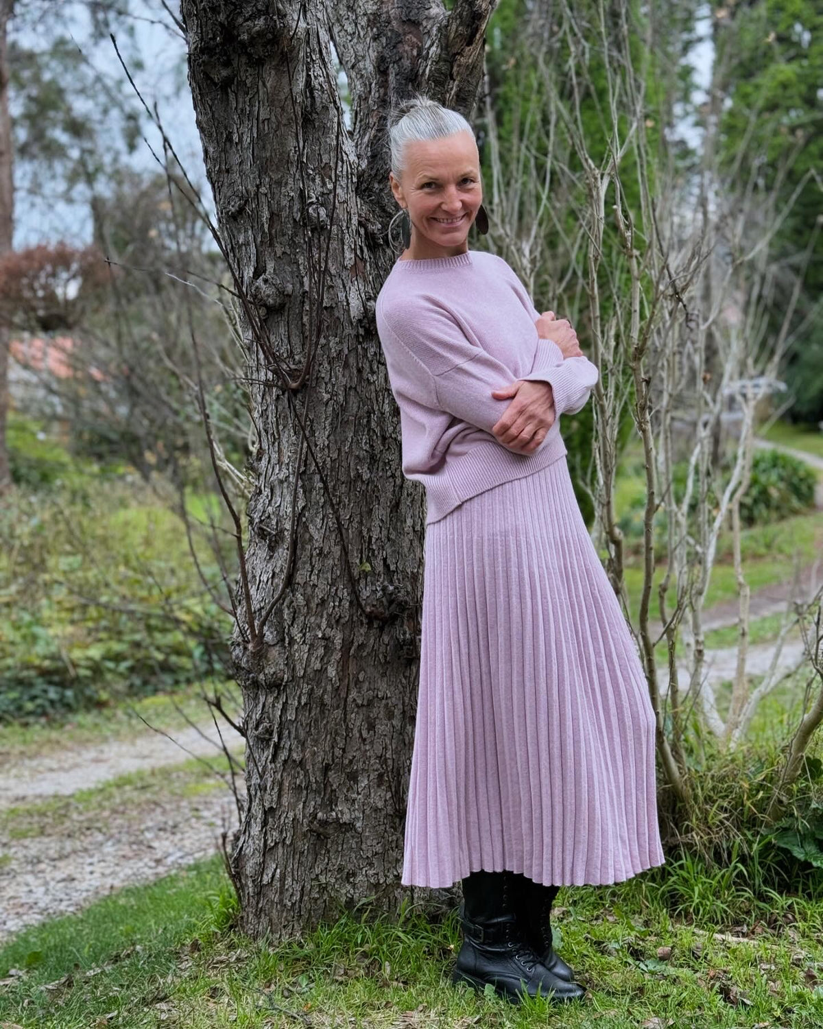 Italian ‘Rehana’ Cashmere Merino Mix Pleated Skirt - Various Colours