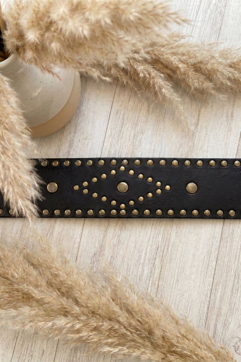 Apolo - Sash Leather Belt - Black