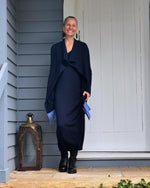 Royal Merino Rib Dress - Light Navy