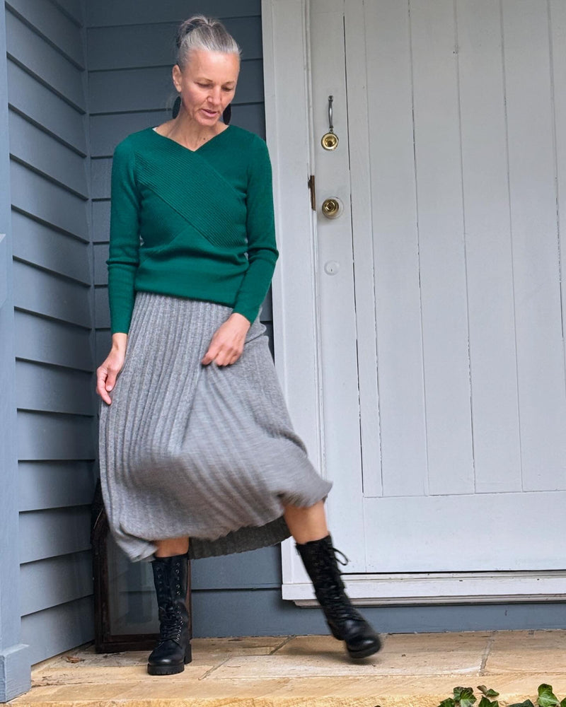 Royal Merino Rib Wrap V Jumper - Various Colours