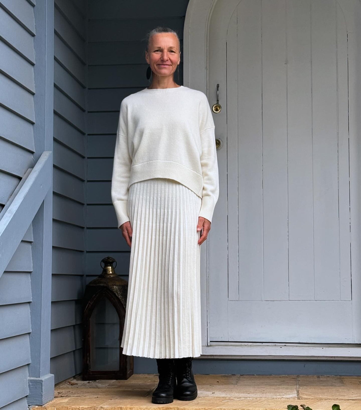 Italian ‘Rehana’ Cashmere Merino Mix Pleated Skirt - Various Colours
