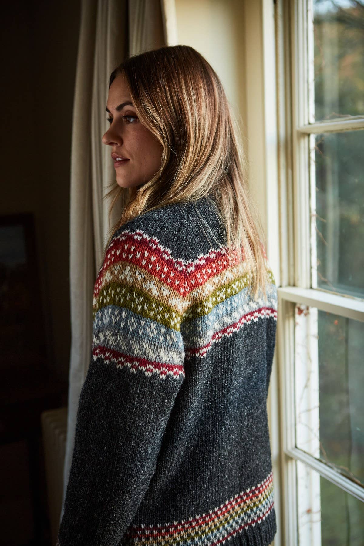 Helmsdale – Hand Knitted Fair Isle Wool Button Cardigan