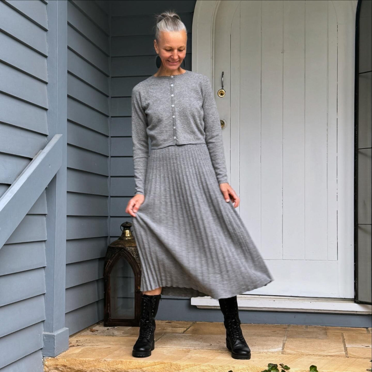 Italian ‘Rehana’ Cashmere Merino Mix Pleated Skirt - Various Colours