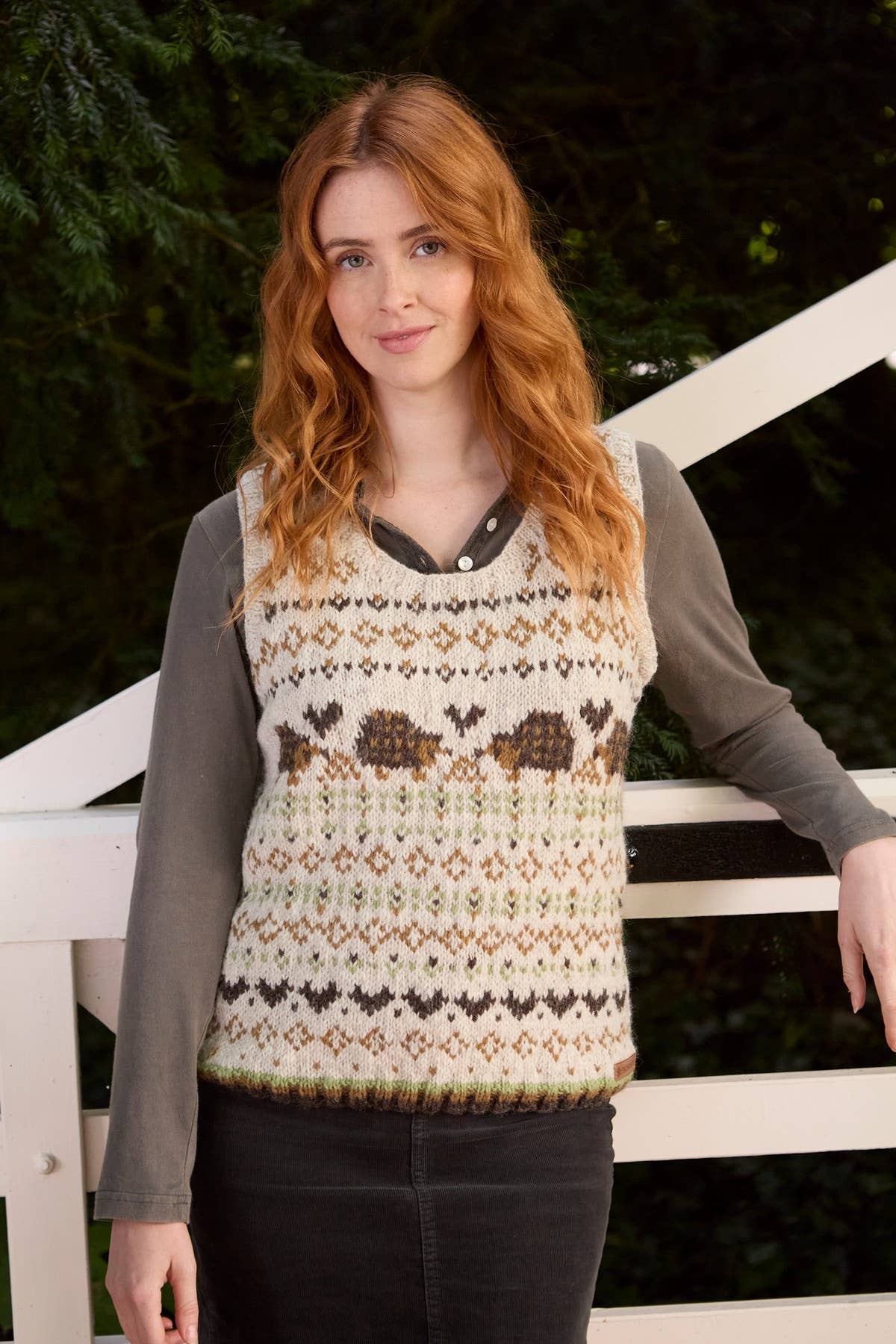 Hedgehog - Knit Vest – Hand Embroidered Wool