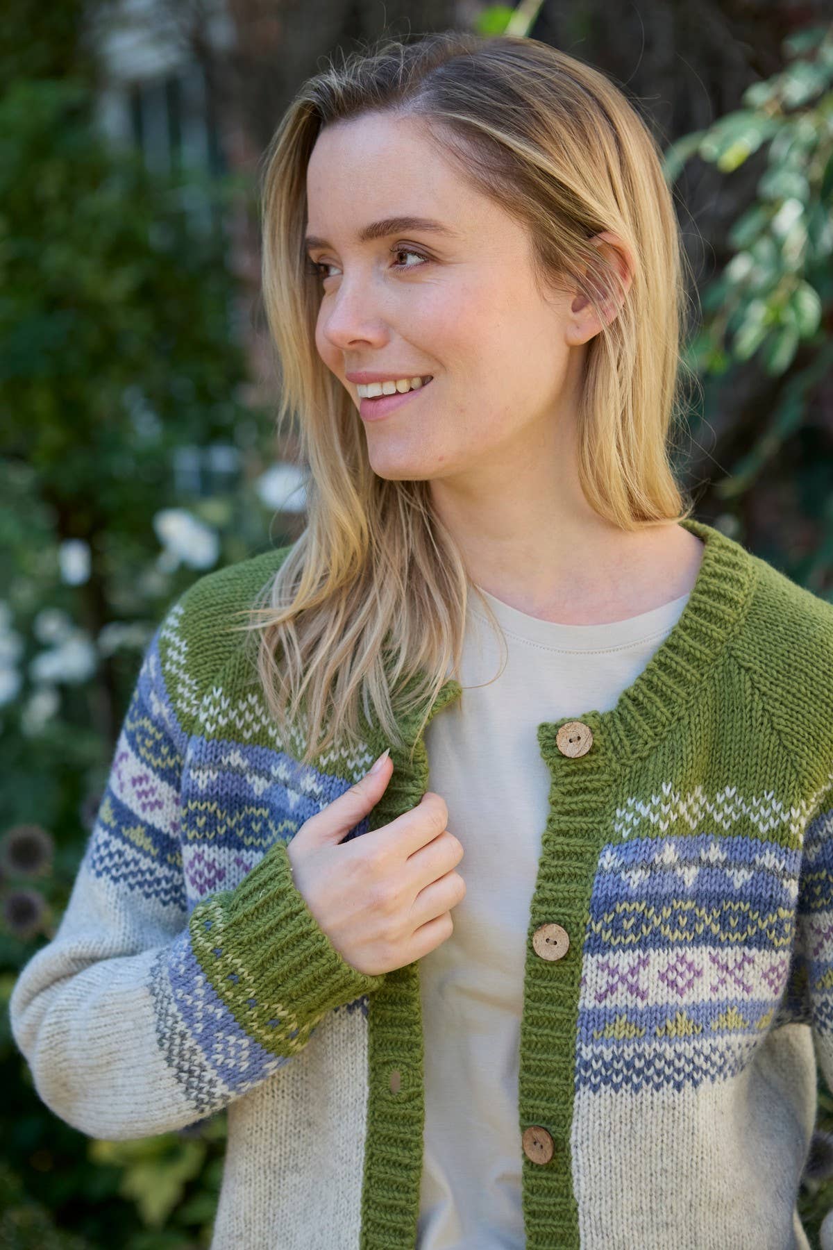 Highland - Olive Cardigan – Fair Isle Wool Knit