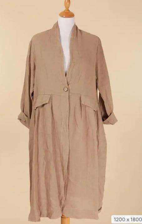 Italian Linen Jacket W Pockets