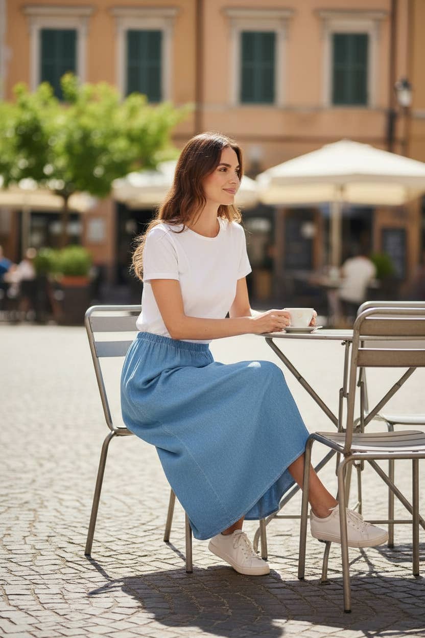 Italian Linen /Cotton Long Skirt - Various Colours